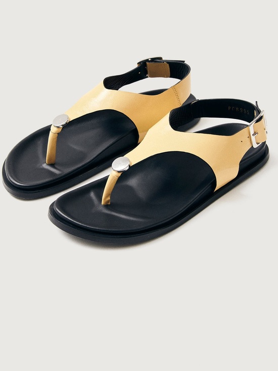 ALOHAS Shoes - ALOHAS Harbor Onix  Vainilla Leather Sandals Black Sz 37
